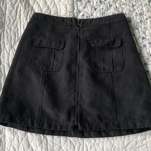 Black zip up skirt